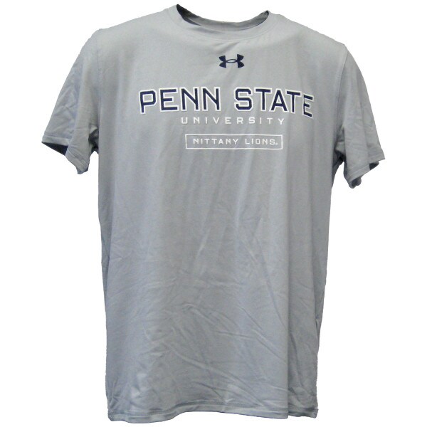 gray Under Armour short sleeve t-shirt with Penn State University Nittany Lions